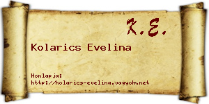 Kolarics Evelina névjegykártya